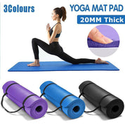 20MM Thick Premium Yoga Mat Pad NBR Nonslip Exercise Fitness Pilate Gym Durable - Purple