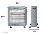 2200W Quartz Infrared Radiant Heater with Adjustable Thermostat and 2 Power Settings