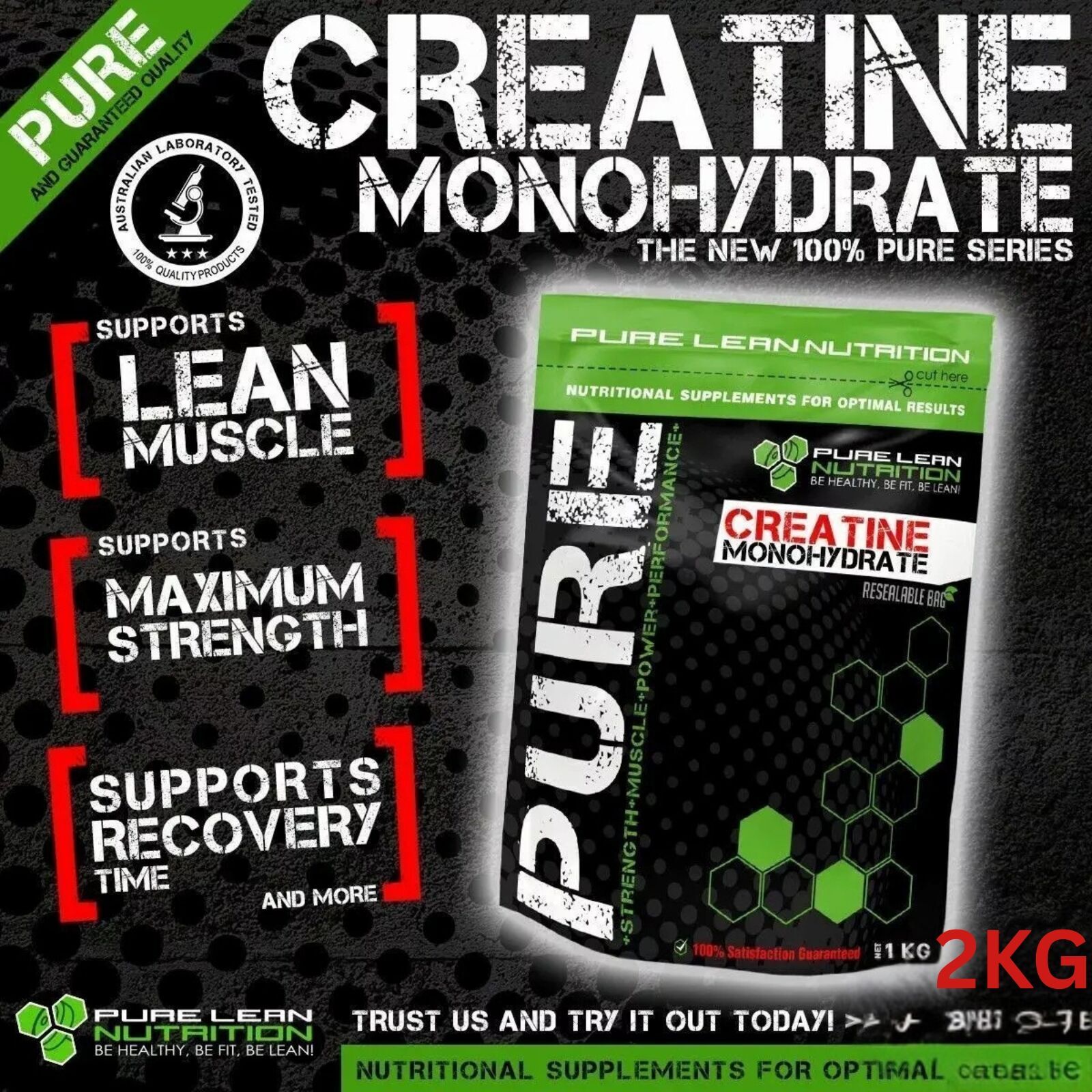 2KG Creatine Monohydrate Powder HPLC Tested Gym Workout Enhancer Micronised Supplement - Health & Beauty > Nutrition &
