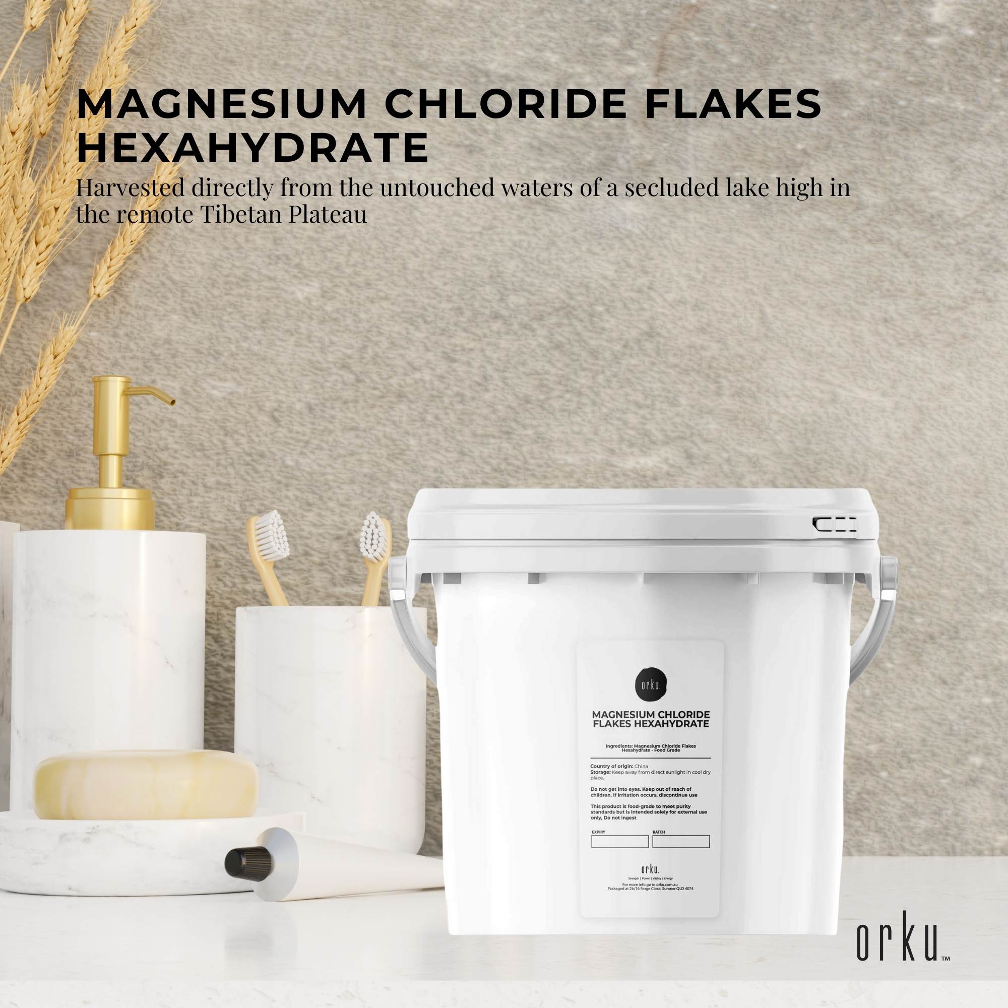 3.8Kg Magnesium Chloride Flakes Hexahydrate Tub - Organic USP Food Grade Salt - Health & Beauty > Bath & Body > Bath