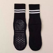 3-Pack Black Anti-Slip Yoga Socks - Grippy Non-Slip Pilates Dance Fitness Socks for Women