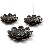 3 Pack Brass Lotus Incense Holder, Incense Sticks Burner, Incense Ash Catcher