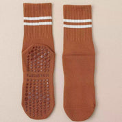 3-Pack Coffee color Anti-Slip Yoga Socks - Grippy Non-Slip Pilates Dance Fitness Socks for Women