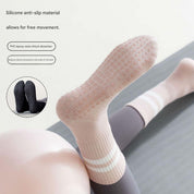 3-Pack Dark grey Anti-Slip Yoga Socks - Grippy Non-Slip Pilates Dance Fitness Socks for Women