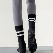 3-Pack Dark grey Anti-Slip Yoga Socks - Grippy Non-Slip Pilates Dance Fitness Socks for Women