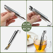 3 Pack Tea Infuser, Tea Strainer with Extra Fine Mesh for Loose Tea Leaf, Long Handle Stainless Steel Tea Strainer for Leaf Tea, Coffee, Spices, Seasonings