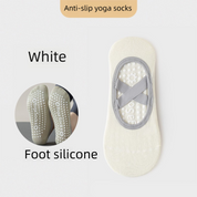 3-Pack White Anti-Slip Yoga Socks - Grippy Pilates Dance Fitness Socks with Silicone Grip for Women