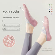 3-Pack White Anti-Slip Yoga Socks - Grippy Pilates Dance Fitness Socks with Silicone Grip for Women