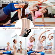 3 pairs of yoga socks - Pilates socks - non-slip socks - sports socks - ballet socks - for yoga pole Pilates dance - black, dark grey and pink
