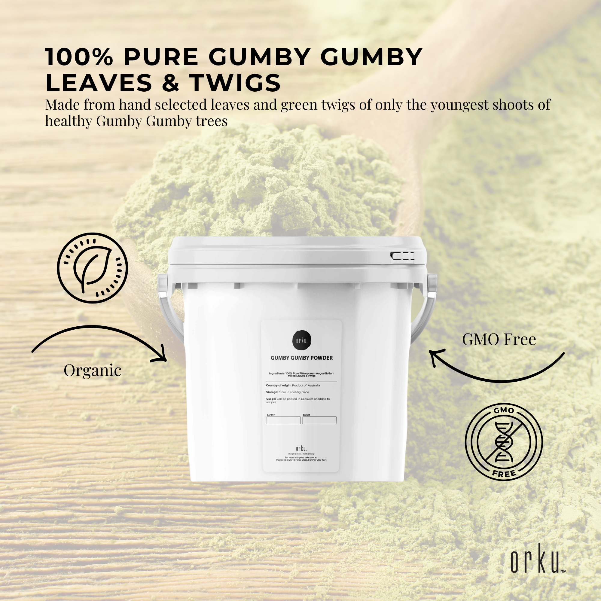3Kg Gumby Gumby Pure Powder Tub Gumbi Aboriginal Plant Pittosporum Angustifolum - Health & Beauty > Nutrition &