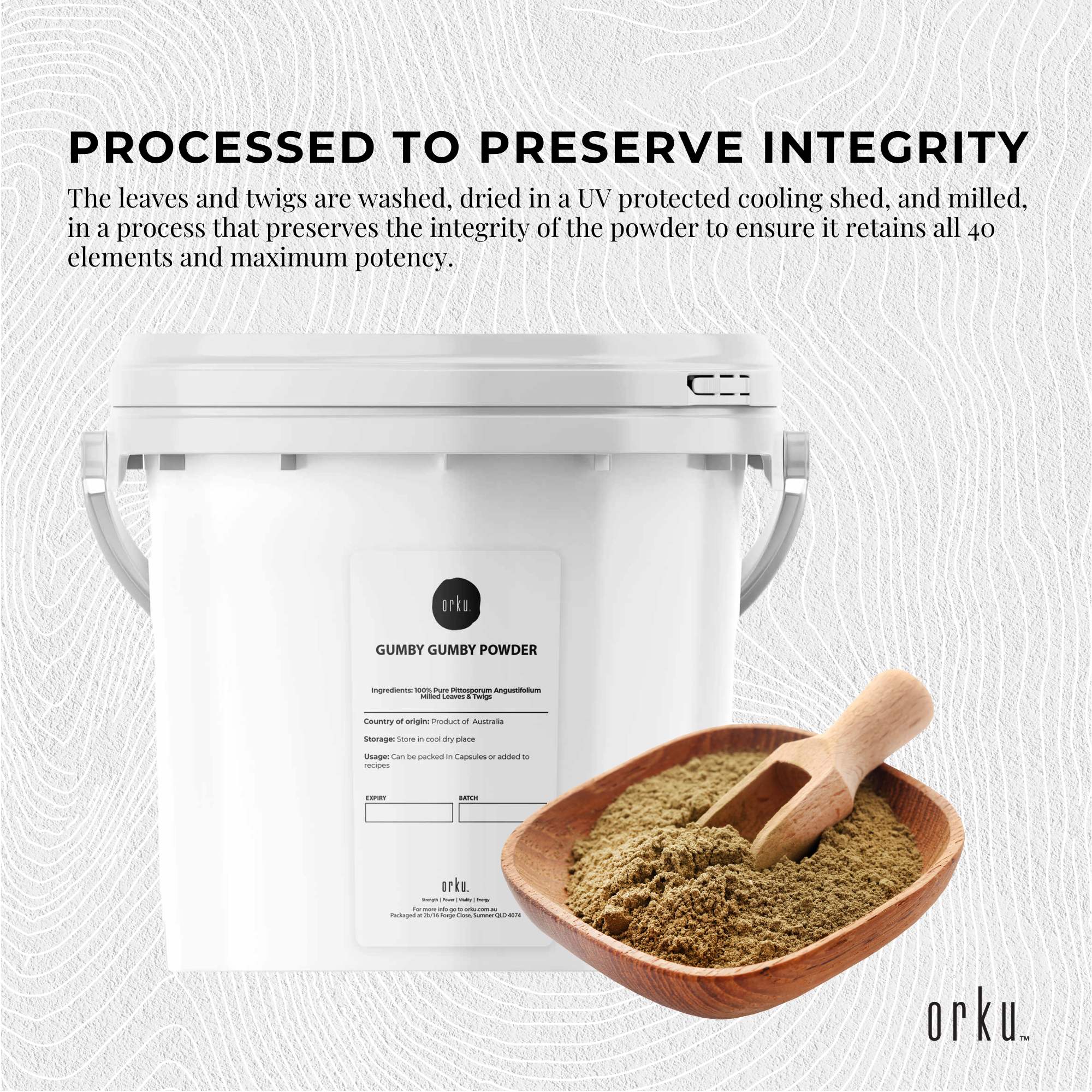 3Kg Gumby Gumby Pure Powder Tub Gumbi Aboriginal Plant Pittosporum Angustifolum - Health & Beauty > Nutrition &