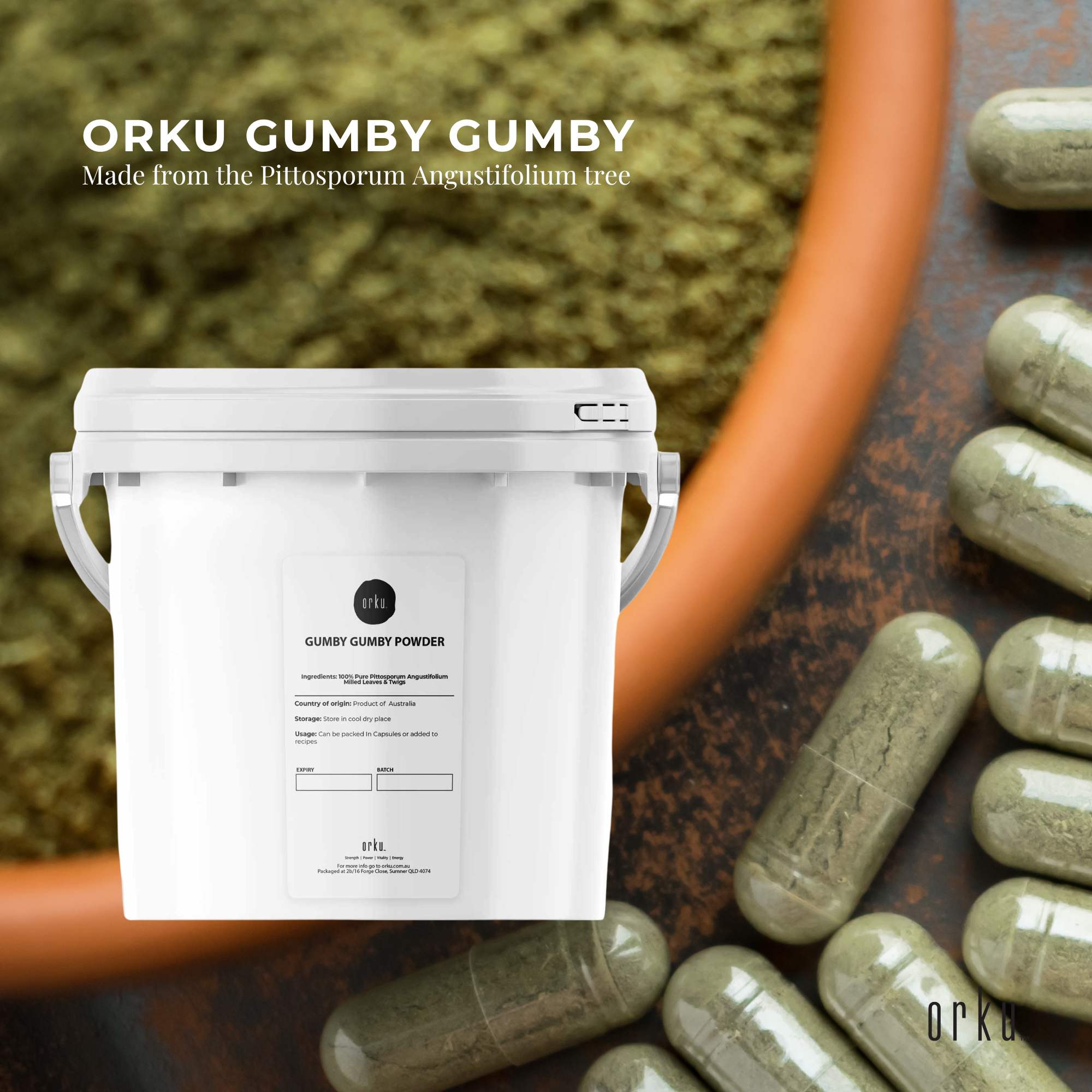 3Kg Gumby Gumby Pure Powder Tub Gumbi Aboriginal Plant Pittosporum Angustifolum - Health & Beauty > Nutrition &