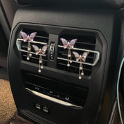 4 in 1 Bling Butterfly Aromatherapy Air Vent Clips, Diamond Pearl Pendant Butterfly Car Air Fresheners, Cute Car Decoration, Interior Decor