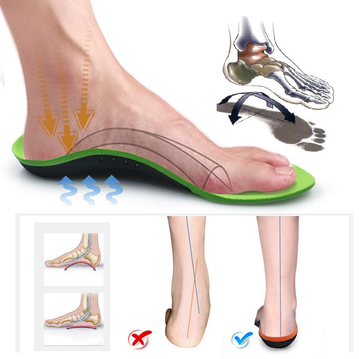 4 SizesOrthotic Insoles Arch Support for Flat Feet High Arches Plantar Fasciitis - M