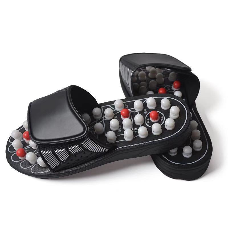 40-41 Therapeutic Reflexology Massage Slippers - Acupressure Foot Massager Sandals with Rotating Nodes for Pain Relief