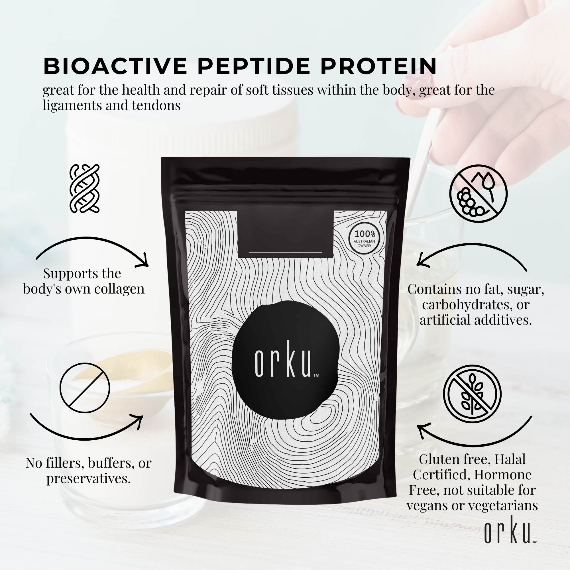 400g Collagen Powder - Bovine Hydrolysate Protein Peptide Supplement Unflavoured - Health & Beauty > Nutrition &