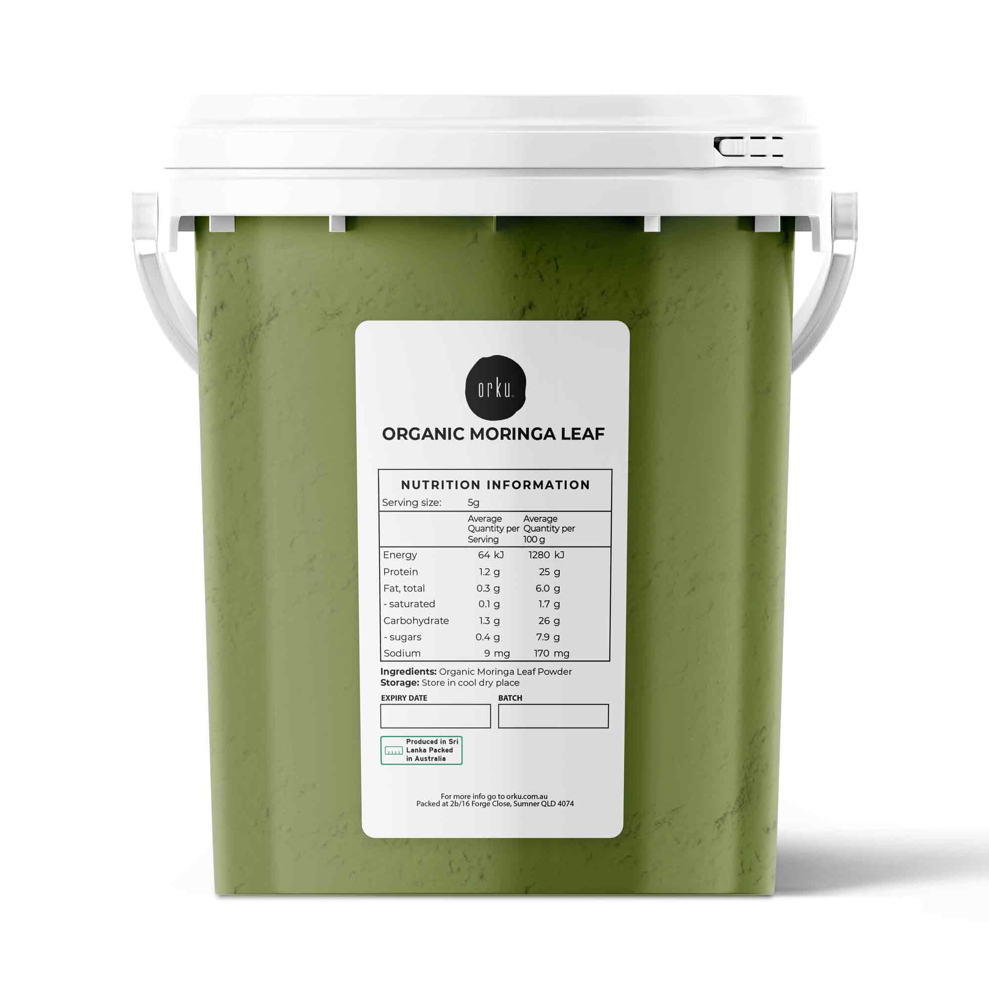 400g Organic Moringa Leaf Powder Tub Bucket - Supplement Moringa Drumstick Leaf - Health & Beauty > Nutrition &