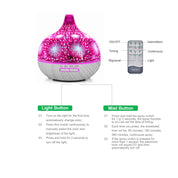 400ml Essential Oil Aroma Diffuser and Remote - 3D Glass Aromatherapy Humidifier - Appliances > Aroma Diffusers &