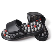 44-45 Therapeutic Reflexology Massage Slippers - Acupressure Foot Massager Sandals with Rotating Nodes for Pain Relief