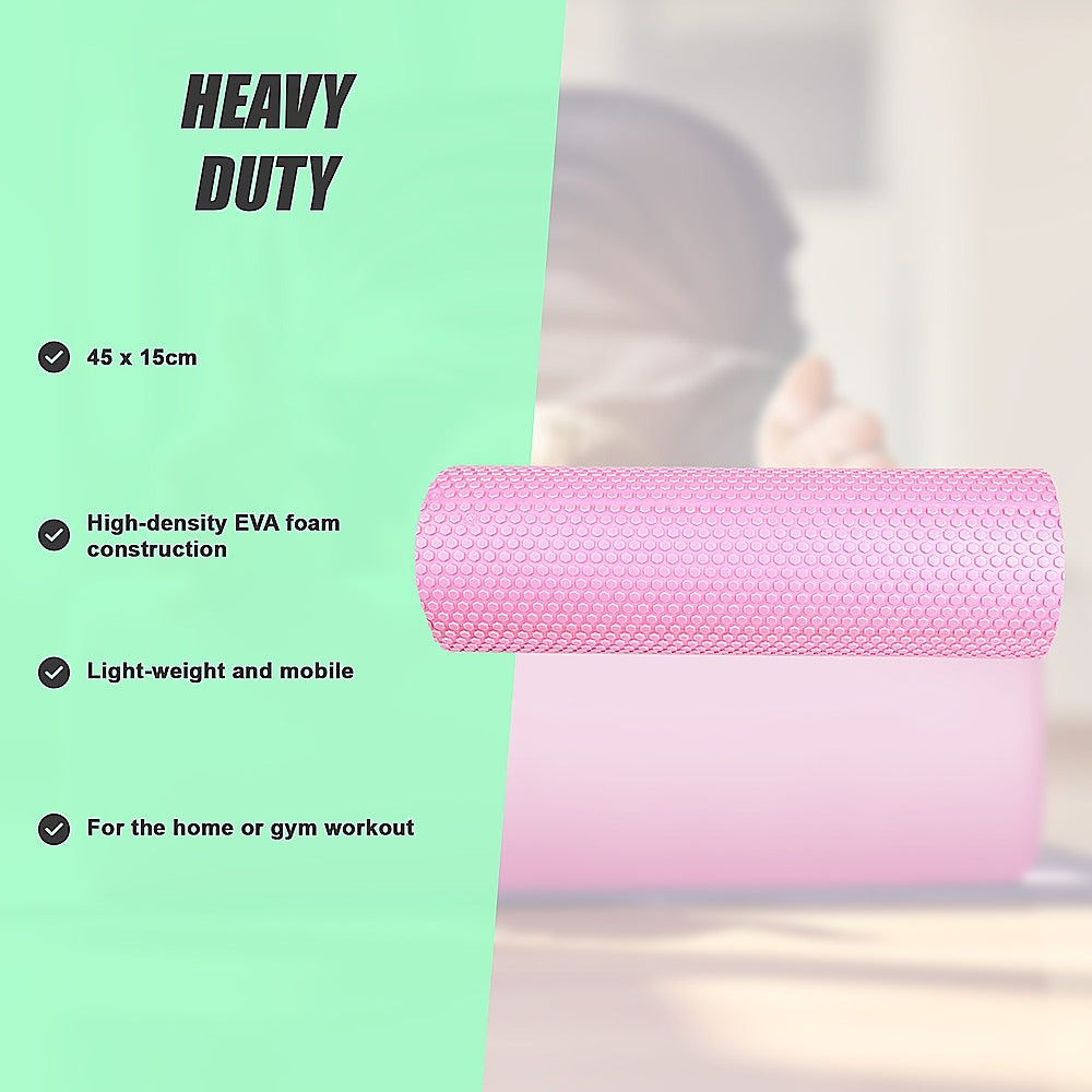 45 x 15cm Physio Yoga Pilates Foam Roller - Sports & Fitness > Exercise Gym & Fitness > Yoga & Pilates