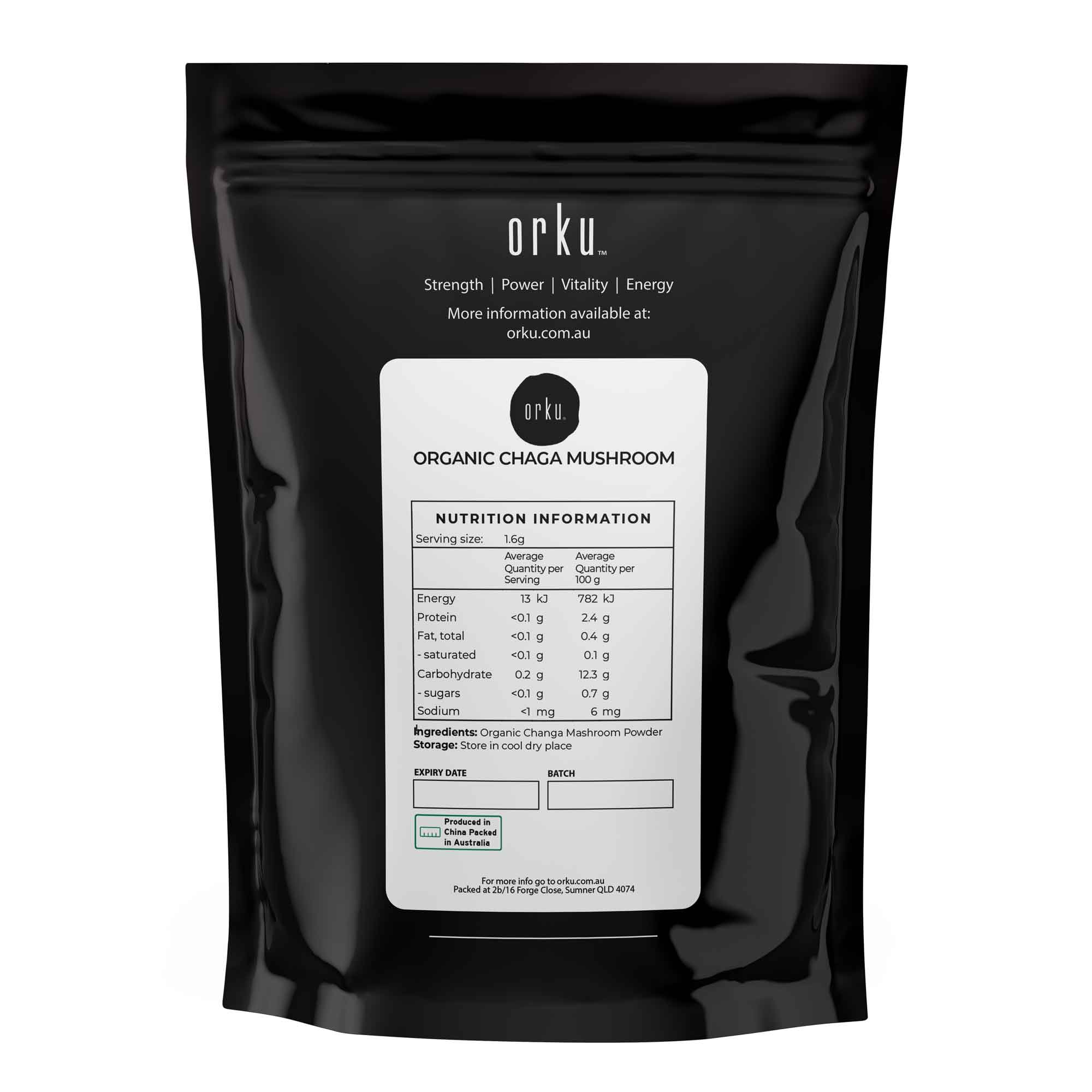 50g Organic Chaga Mushroom Powder - Supplement Inonotus Obliquus Health Food - Health & Beauty > Nutrition &