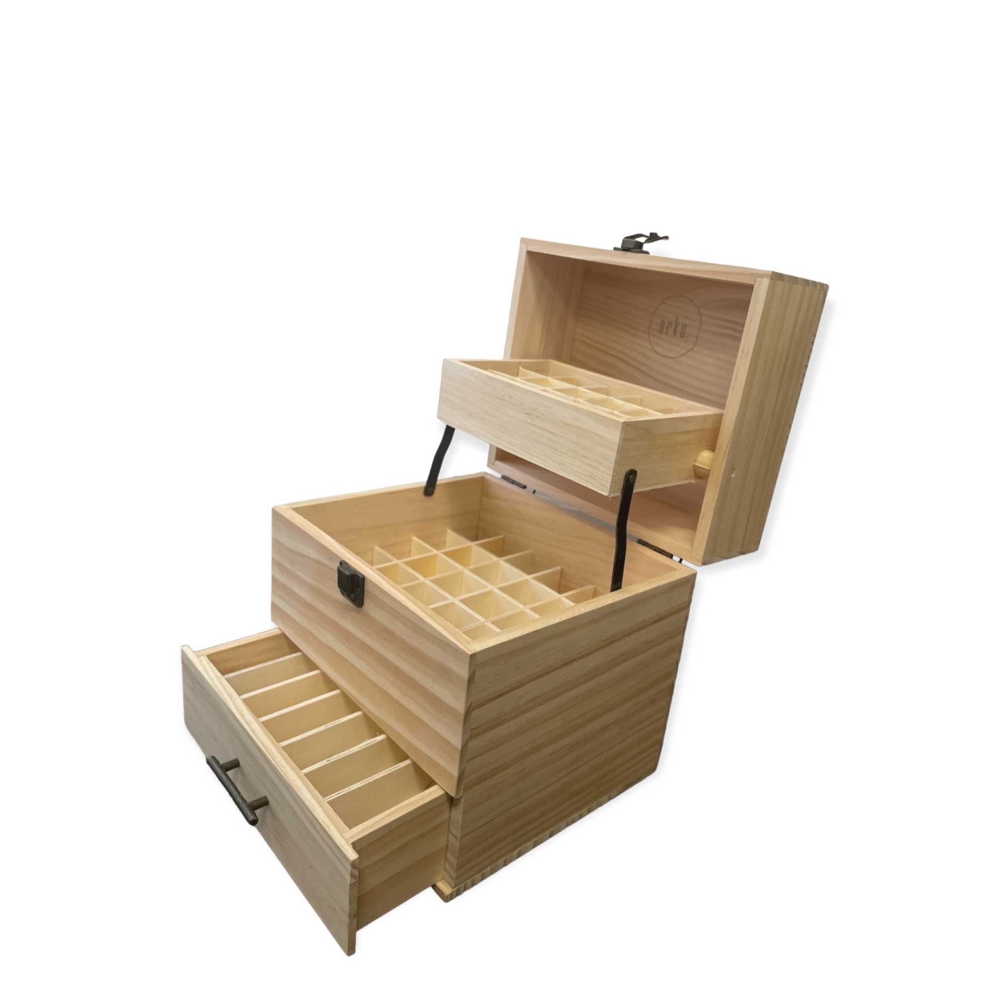 59 Slots Essential Oils Storage Box - Wooden 3-Tier Bottle Holder - Home & Garden > Kitchenware > Food Storage