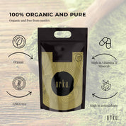 Black resealable pouch with gold wavy patterns for 5Kg Organic Matcha Green Tea Powder