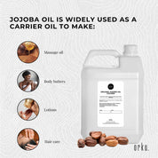 5L Organic Jojoba Oil - Golden Pure Cold Pressed Seed For Hair Skin Nails - Health & Beauty > Skincare > Facial Lotions