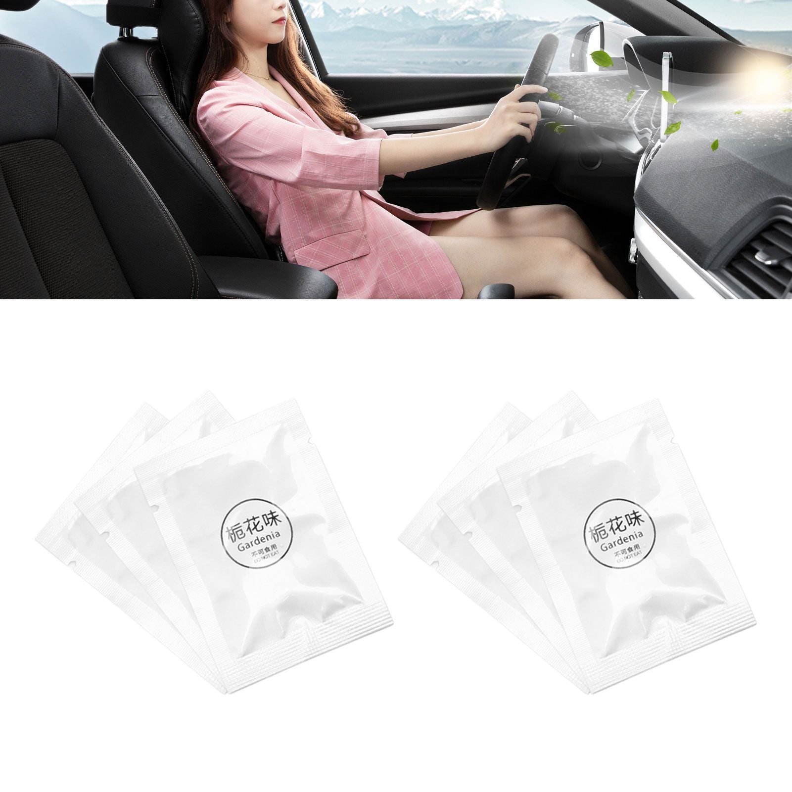 6 Pack Car Fragrance Replacement Tablets Portable Air Vent Clip Replacement Pads for Car Accessories Gardenia Flavor