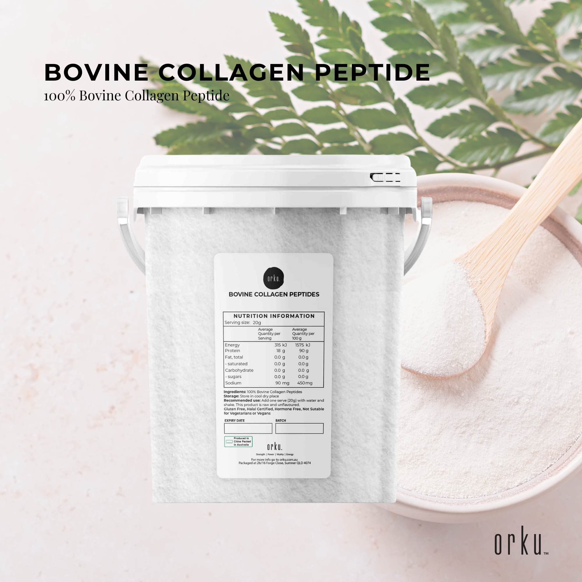 600g Collagen Powder Bucket - Bovine Protein Peptide Supplement Unflavoured - Health & Beauty > Nutrition & Supplements