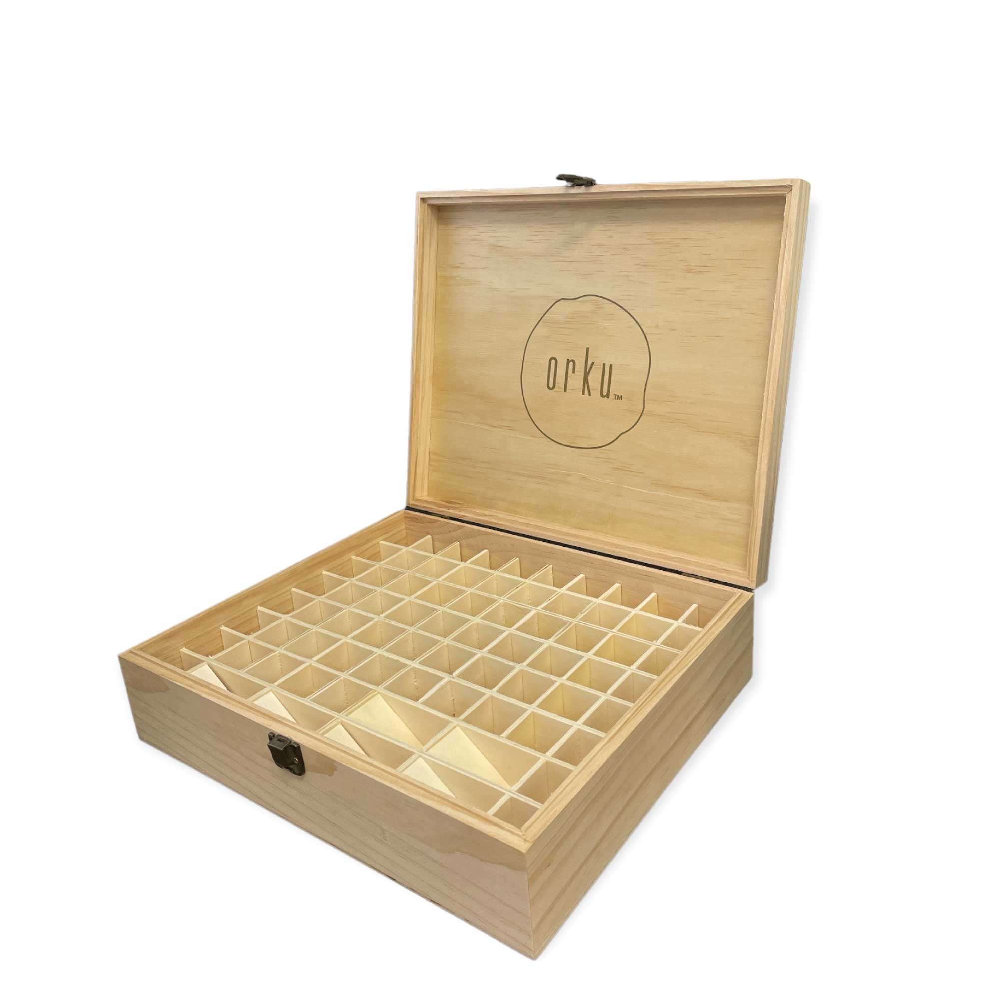 74 Slots Essential Oils Storage Box - Wooden 1-Tier Bottle Holder - Home & Garden > Kitchenware > Food Storage