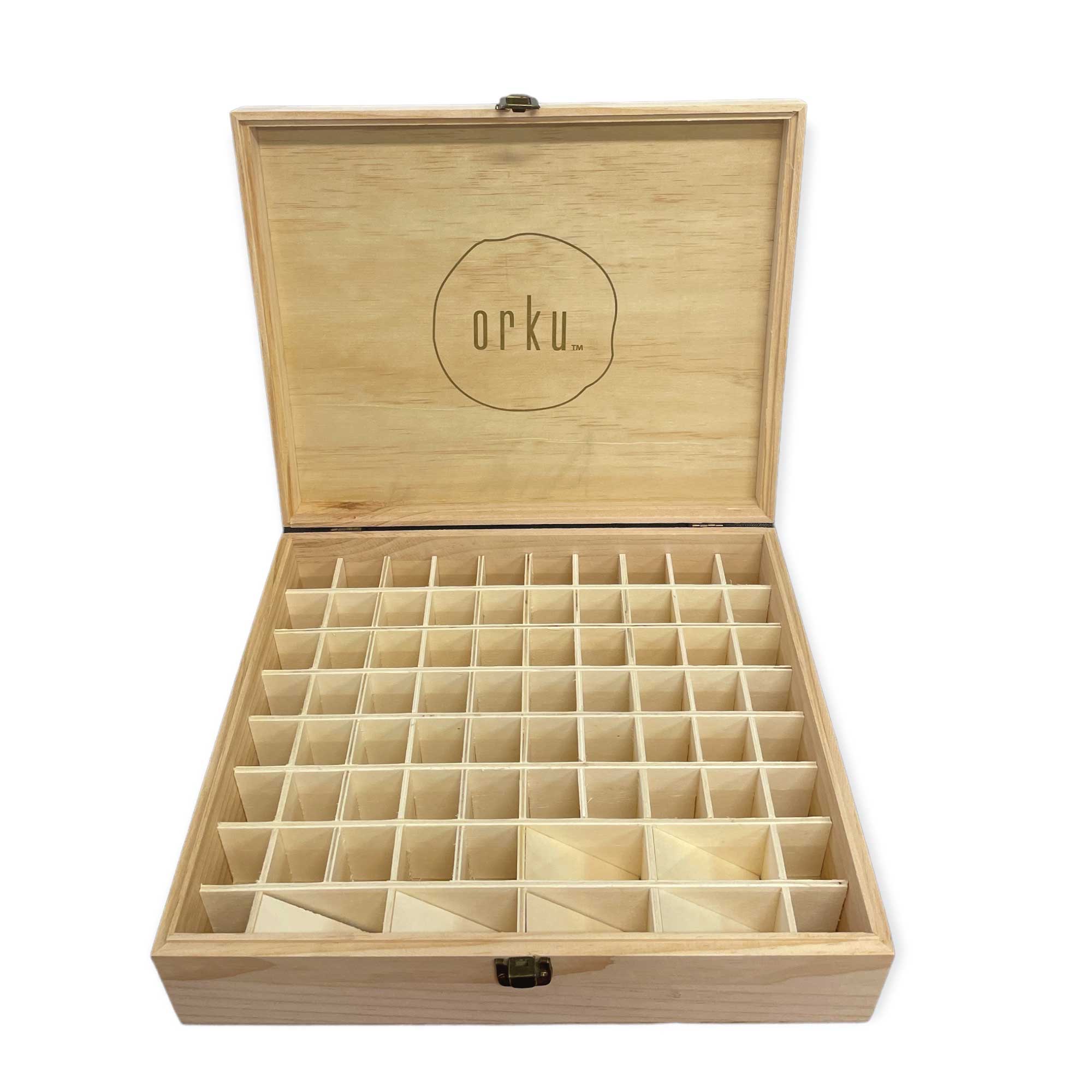 74 Slots Essential Oils Storage Box - Wooden 1-Tier Bottle Holder - Home & Garden > Kitchenware > Food Storage