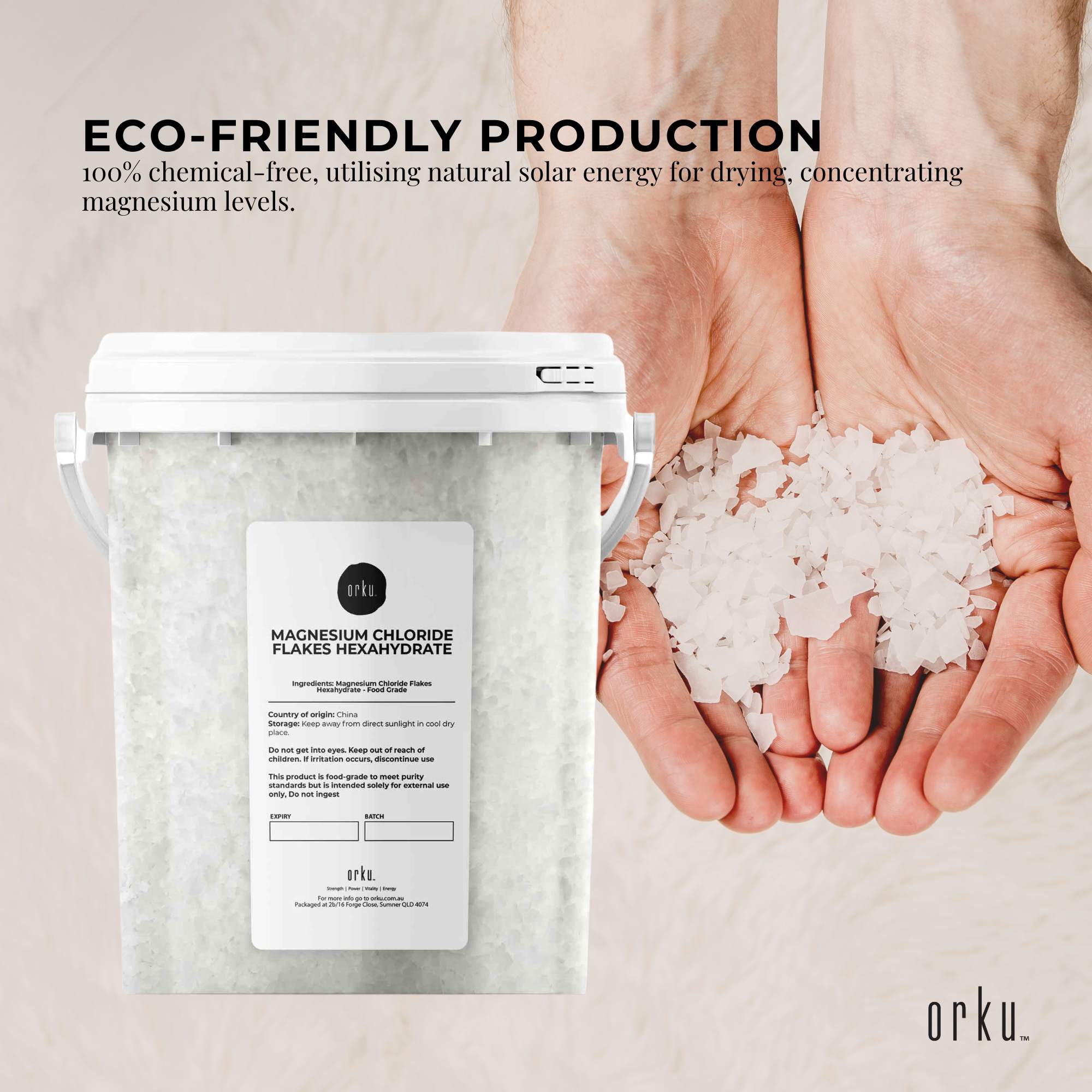 800g Magnesium Chloride Flakes Hexahydrate Tub - Organic USP Food Grade Salt - Health & Beauty > Bath & Body > Bath