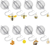 8Pcs Tea Ball,2.1 inch Tea Infuser for Loose Leaf Tea,Teas Strainer with Honey Bee Set Pendant,Loose Leaf Teas Steeper for Flavoring Herbal Spices and Seasonings
