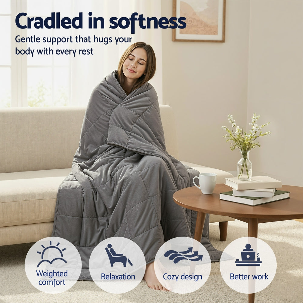 9KG Weighted Blanket Adults Kid Anti Anxiety Gravity Blankets Sherpa Fleece