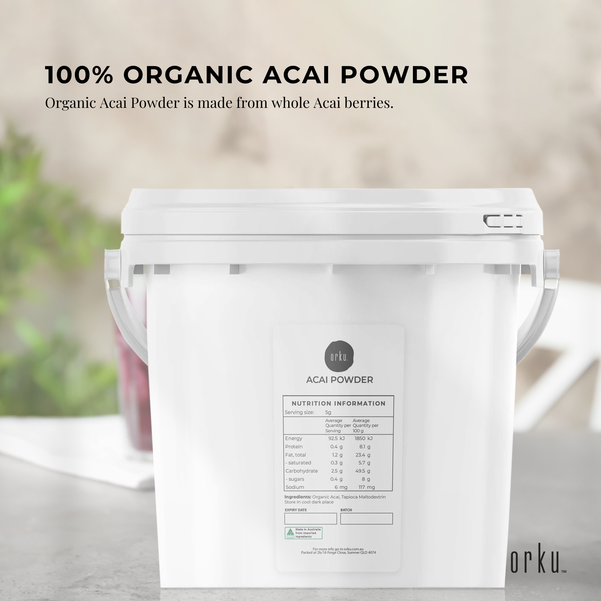 Organic Acai Powder 2.5Kg