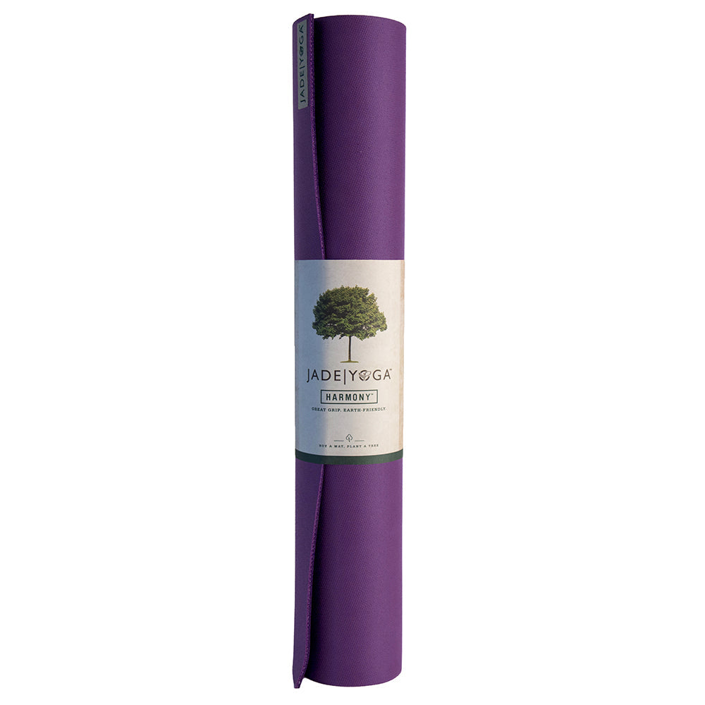 Jade Yoga Harmony Mat - Purple & Iron Flask Wide Mouth Bottle with Spout Lid, Fire, 32oz/950ml Bundle