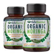 Organic Pure Moringa Leaf Capsules - 2 x 60 Vegan Capsules (2 Months Supply)