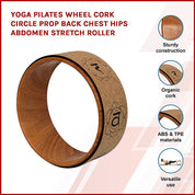 Yoga Pilates Wheel Cork Circle Prop Back Chest Hips Abdomen Stretch Roller