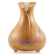 Wood Grain 500ml Wood-Grain Essential Oil Aroma Diffuser with Lattice Design and Humidifier