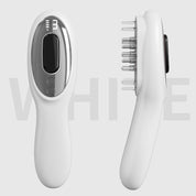 White Rechargeable Electric Scalp Massager with Red & Blue Light Therapy - Hair Oil & Serum Applicator Comb(Not containing essential oils)