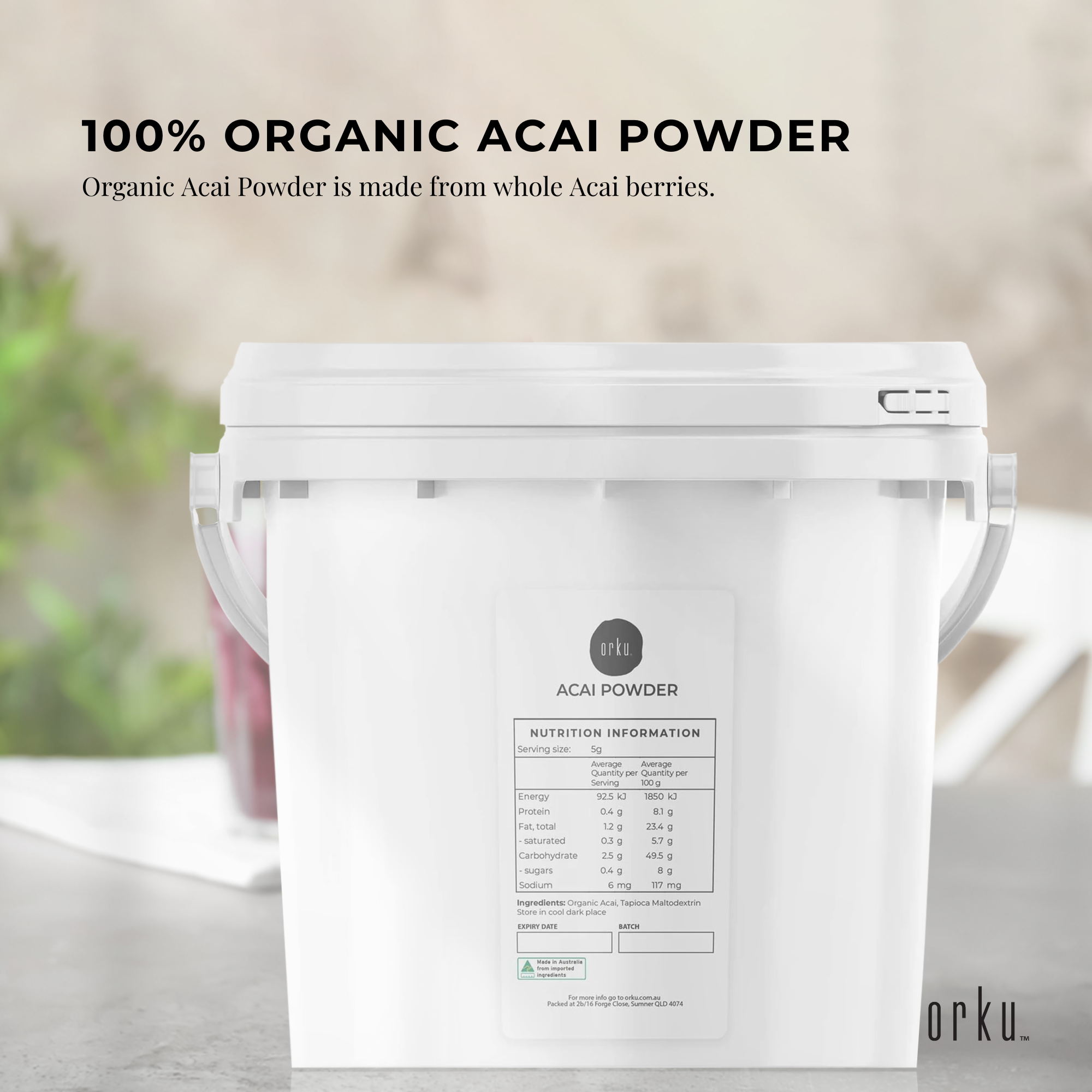Organic Acai Powder 2.5Kg - Health & Beauty > Nutrition & Supplements > Vitamins & Supplements