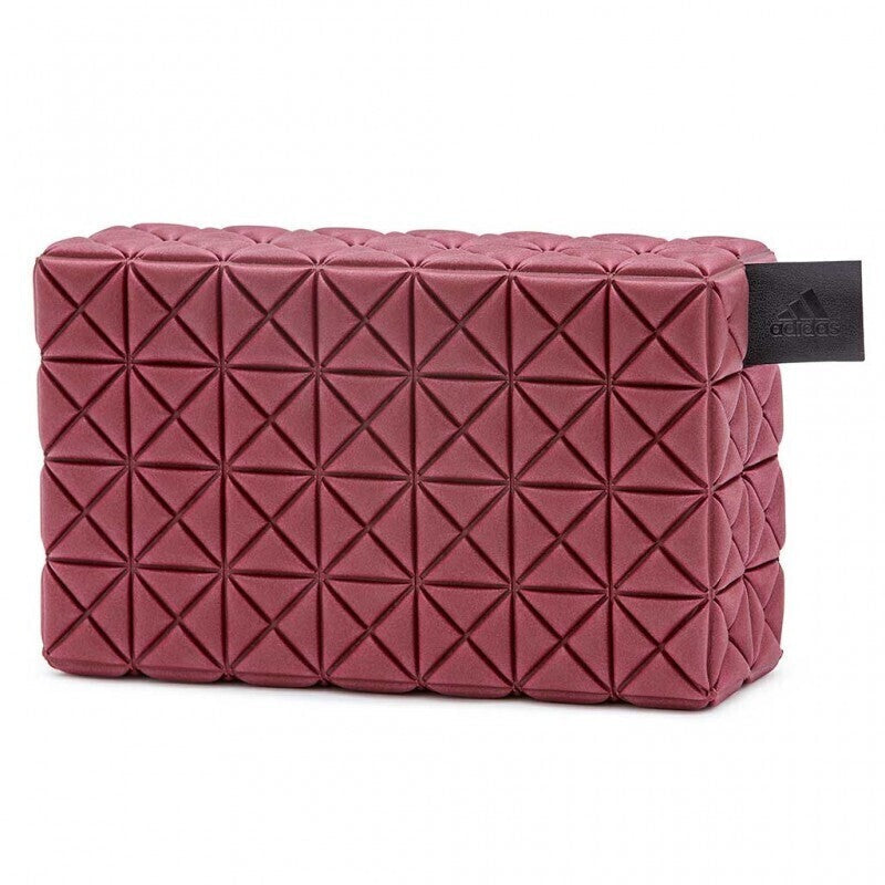 Pink geometric-patterned cosmetic bag with triangular quilted texture for Adidas Eco Yoga