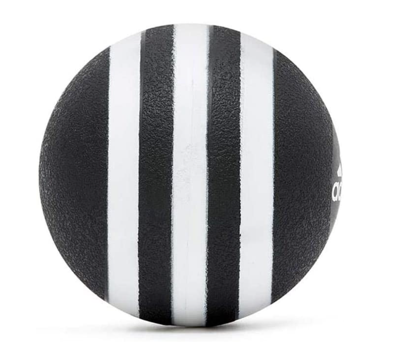 Black Adidas massage ball with white stripes for gym fitness recovery pressure sport