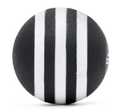 Black Adidas massage ball with white stripes for gym fitness recovery pressure sport