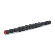 Black Adidas massage roller with ridged texture for leg point pain relief and muscle recovery