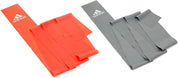 Two Adidas Pilates Bands in red and gray for effective home gym workouts