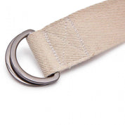 Beige fabric belt with metal D-rings for Adidas Premium Yoga Strap adjustable belt Pilates