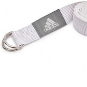 Light gray Adidas Premium Yoga Strap with metal D-rings for adjustable belt Pilates use