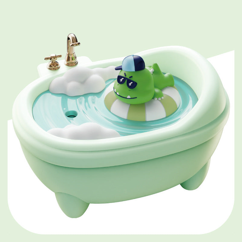 Adorable Bathtub Ultrasonic Wellness Humidifier with Colorful Night Light - USB-C, 340ml, Auto Shut-Off(Green Dragon)